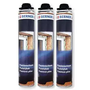 Bauschaum Berner 3 x 1-K Pu-Pistolenschaum 750ml Qualitäts