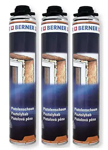 Bauschaum Berner 3 x 1-K Pu-Pistolenschaum 750ml Qualitäts