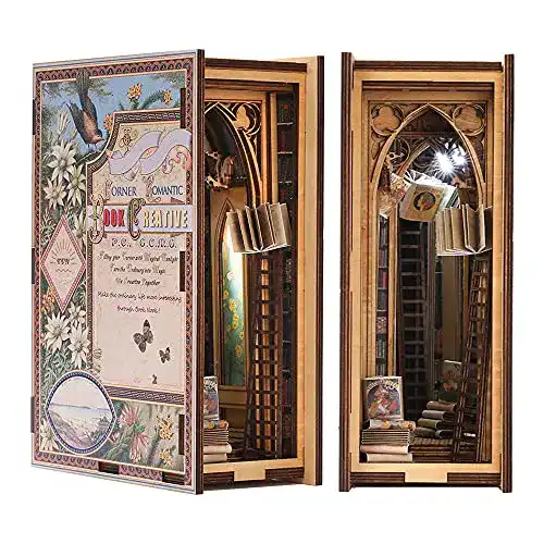 Book Nook CUTEBEE Modellbausatz DIY Puppenhaus Kit mit LED