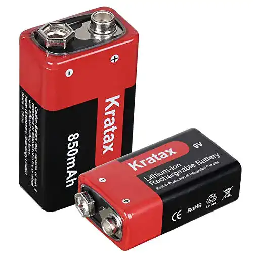 9V-Lithium-Batterie Kratax Akku 9V Block 850 mAh 2 * 9V
