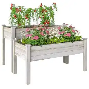 Stufen-Hochbeet Outsunny Hochbeet 2 Stufen Frühbeet