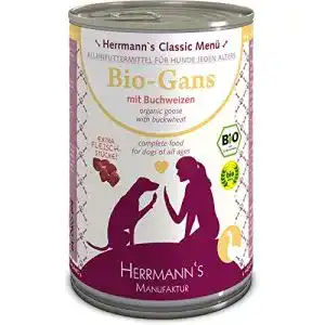 Bio-Hundefutter Herrmann’s, Gans Menu 1 mit Buchweizen, 12er