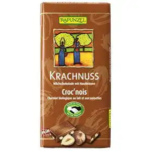 Nussschokolade Rapunzel Bio Krachnuss Vollmilch, (12 x 100 g)