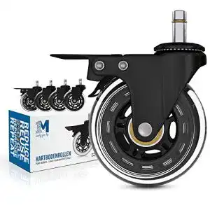 Bürostuhl-Rollen 1M ® 5er Set Hartboden Rollen mit Bremse