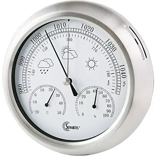 Barometer Sunartis THB367 Edelstahlrahmen