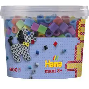 Bügelperlen Hama Perlen 8571 Dose mit ca. 600 Maxi Bastelperlen