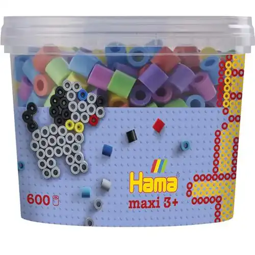 Bügelperlen Hama Perlen 8571 Dose mit ca. 600 Maxi Bastelperlen