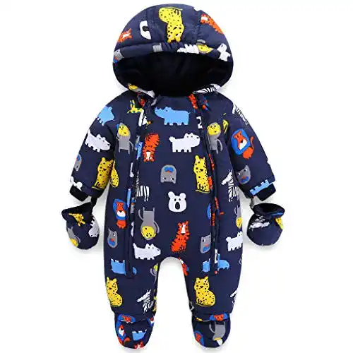 Baby-Schneeanzug JiAmy Baby Winter Overall Mit Kapuze Jungen