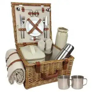 Picknickkorb Red Hamper Deluxe Voll ausgestattete 2 Personen