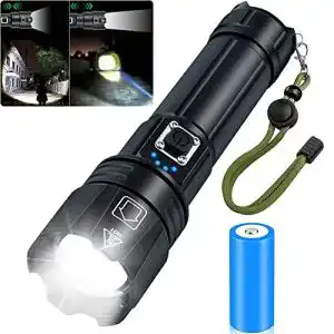 Taschenlampe 10.000 Lumen Amzyigou LED, Aufladbar Typ-C