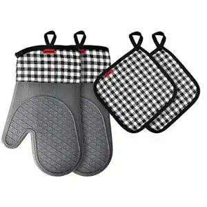 Silikon-Ofenhandschuhe Ankway Ofenhandschuh Topflappen Set