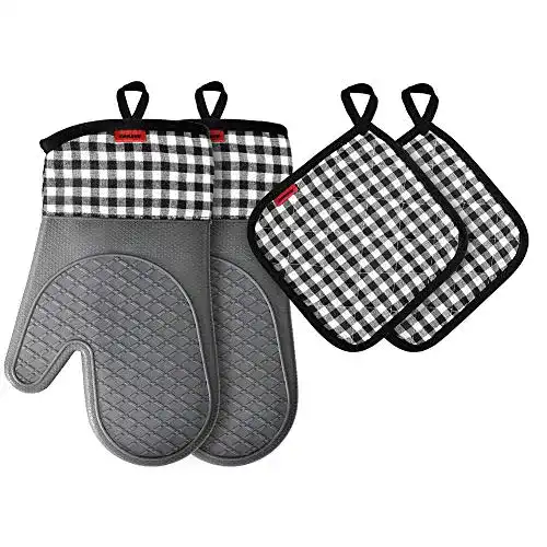 Die beste Silikon-Ofenhandschuhe Ankway Ofenhandschuh Topflappen Set 2026 Test Bestseller Silikon-Ofenhandschuhe Ankway Ofenhandschuh Topflappen Set