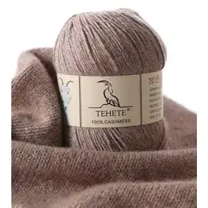 Häkelgarn TEHETE 100% Kaschmir Garn zum Stricken, 3-fädig 50g