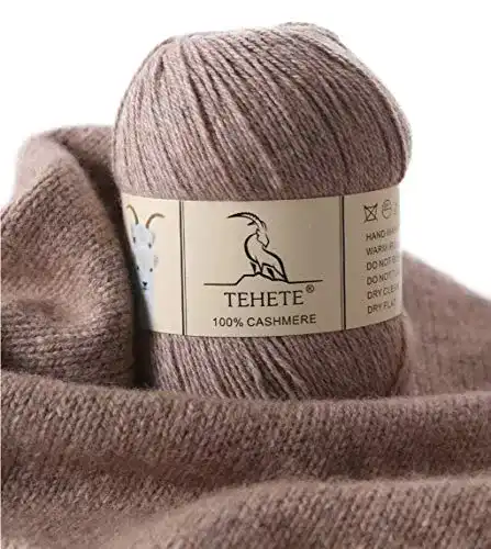 Häkelgarn TEHETE 100% Kaschmir Garn zum Stricken, 3-fädig 50g