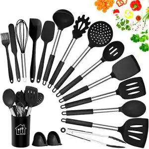 Kochlöffel-Set AILUKI Silikon Kochgeschirr Set, 17 Stück
