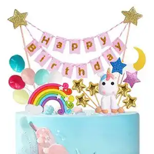 Einhorn-Tortendeko Jxuzh Tortendeko Geburtstag Einhorn kuchendeko