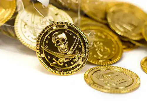 Spielgeld Trendario 150 Gold Münzen, für Kinder, Piratenmünzen