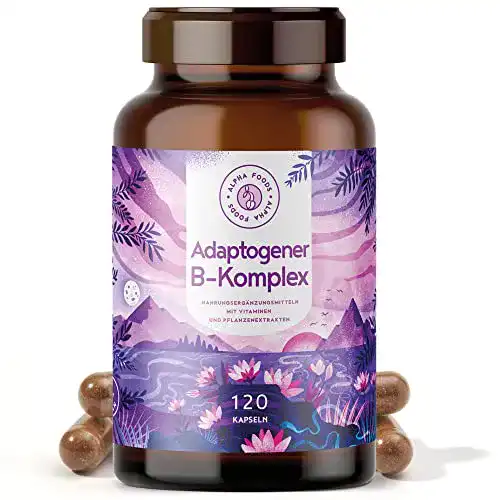 Vitamin-B-Komplex Alpha Foods Adaptogener, 120 Kapseln