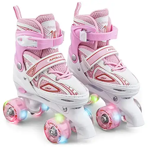 Verstellbare Kinder-Rollschuhe Apollo Super Quad X Pro, LED