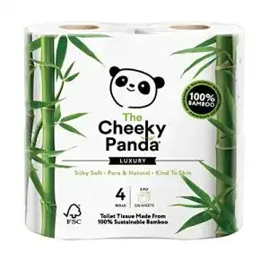 Toilettenpapier 3-lagig The Cheeky Panda Luxus Bambus, 4 Rollen