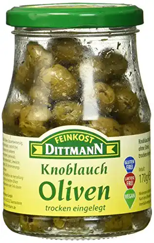 Grüne Oliven Feinkost Dittmann Knoblaucholiven 6 x 170 g