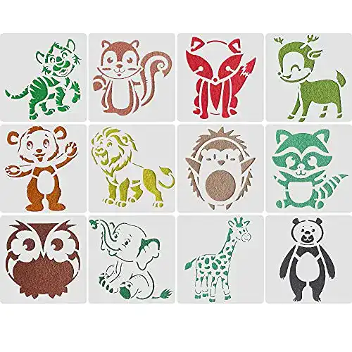 Malschablonen CENRONG Tierschablone Vorlagen 12 PCS Tiere