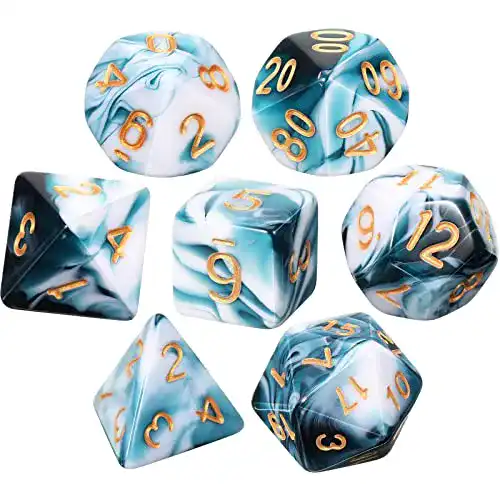 DnD-Würfel Aoriher 7 Stücke DND Würfel Set Polyedrisch Würfel