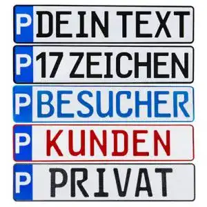 Parkplatzschild L & P Car Design Parkplatz Kennzeichen 1 Stück