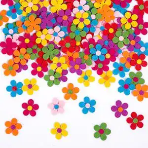 Filzblume Naler 120 x Fliz Blüten Bunte Stoff Blümchen, 2,8 cm