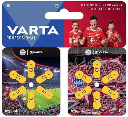 Hörgeräte-Batterien-10 Varta 60 Power one Professional FC Bayern