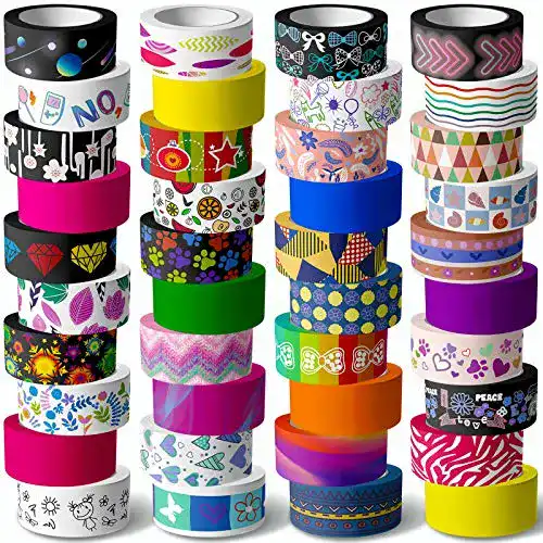Washi Tape AOAPMN 40 Rolls Set – 15 mm Wide Colored Masking