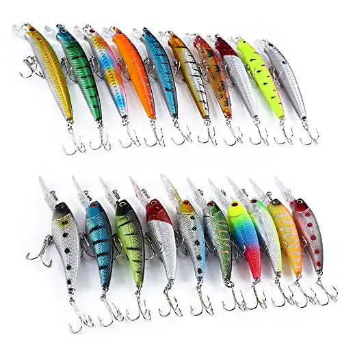 Forellenwobbler Trayosin Wobbler Kunstköder Set 20 Stück für Blinker Wobbler Hecht Forellen Angel Köder