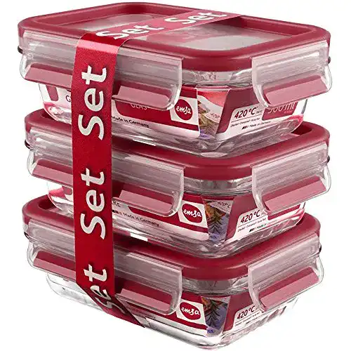 Frischhaltedosen aus Glas Emsa 517922 Clip & Close, 3-teiliges Set
