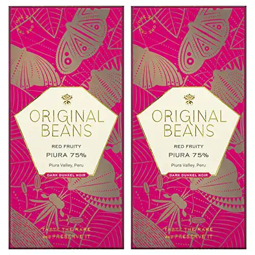 Dunkle Schokolade Original Beans – Piura 75% – 70g Tafel, 2er Pack