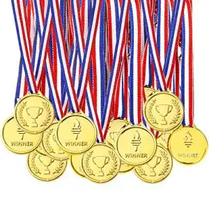 Goldmedaillen Pllieay 48 Stück Gold Medaillen Kunststoff Gold