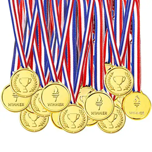 Goldmedaillen Pllieay 48 Stück Gold Medaillen Kunststoff Gold