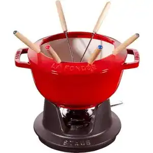 Fondue-Set Gusseisen STAUB Fondue Set mit 6 Gabeln