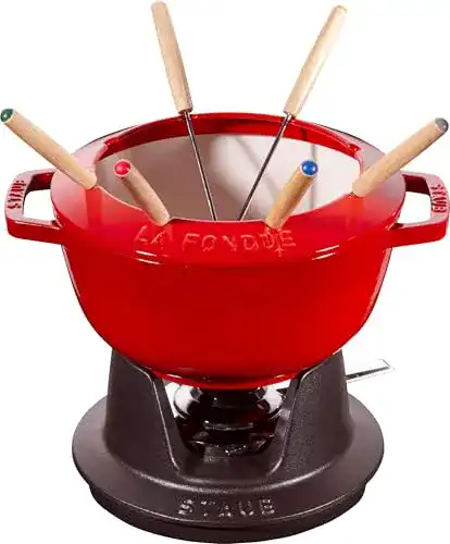 Fondue-Set Gusseisen STAUB Fondue Set mit 6 Gabeln