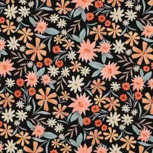 Baumwolljersey Zierstoff einfach nähen Jersey Stoff mit Blumen
