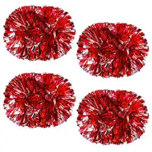Cheerleader-Pompons Fangehong 4 Stück, Metallic Cheerleading