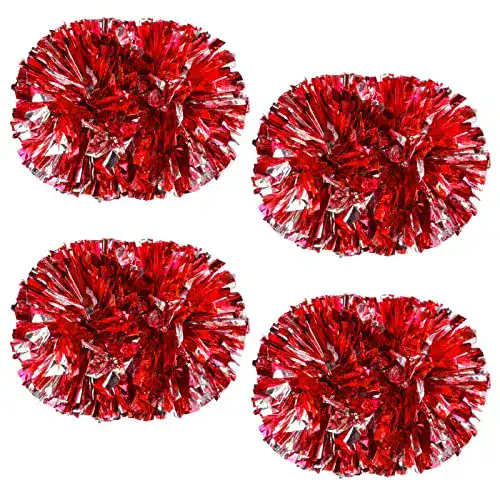 Cheerleader-Pompons Fangehong 4 Stück, Metallic Cheerleading