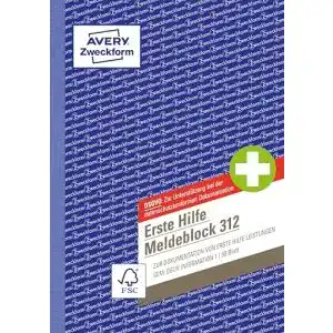 Verbandbuch AVERY Zweckform 312 Erste Hilfe Meldeblock