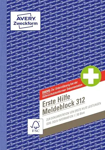 Verbandbuch AVERY Zweckform 312 Erste Hilfe Meldeblock