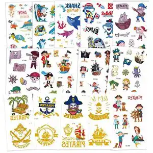 Kindertattoos AGPTEK Tattoo Kinder, Pirate Tattoos Set, 14 Blätter