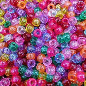 Bastelperlen Lnvision 500 Stück Glitzernde Pony-Perlen