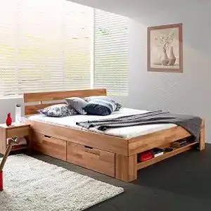 Futonbett 140 x 200 moebelstore24 Bett Kernbuche-massiv geölt