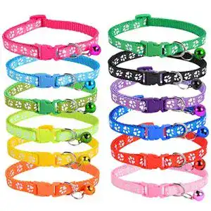 Katzenhalsband hellomagic 12 Stück Pet mit Glöckchen, verstellbar