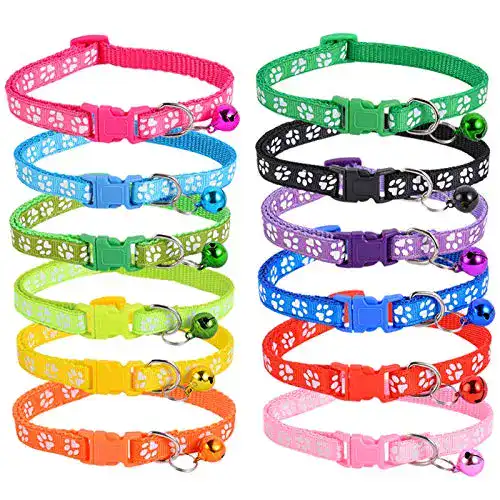 Katzenhalsband hellomagic 12 Stück Pet mit Glöckchen, verstellbar