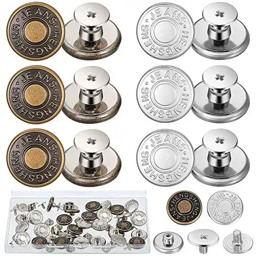 Jeansknöpfe WILLBOND 30 Sets 17 mm Ersatz Jean Knöpfe