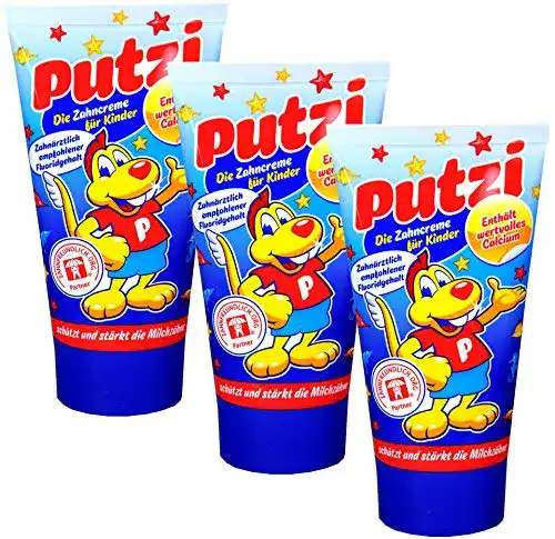 Kinderzahnpasta PUTZI 3er Pack Die Zahncreme Kinder (3 x 50 ml)